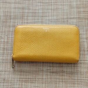 Vintage Fossil Golden Yellow Genuine Cowhide Zip Around Medium Wallet